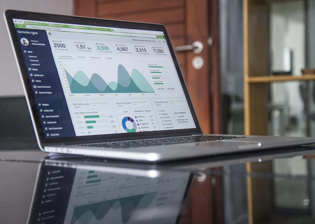 Financial analysis on a laptop