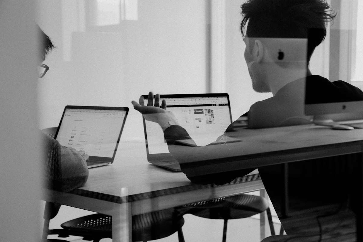 Consultants discussing strategy in a meeting