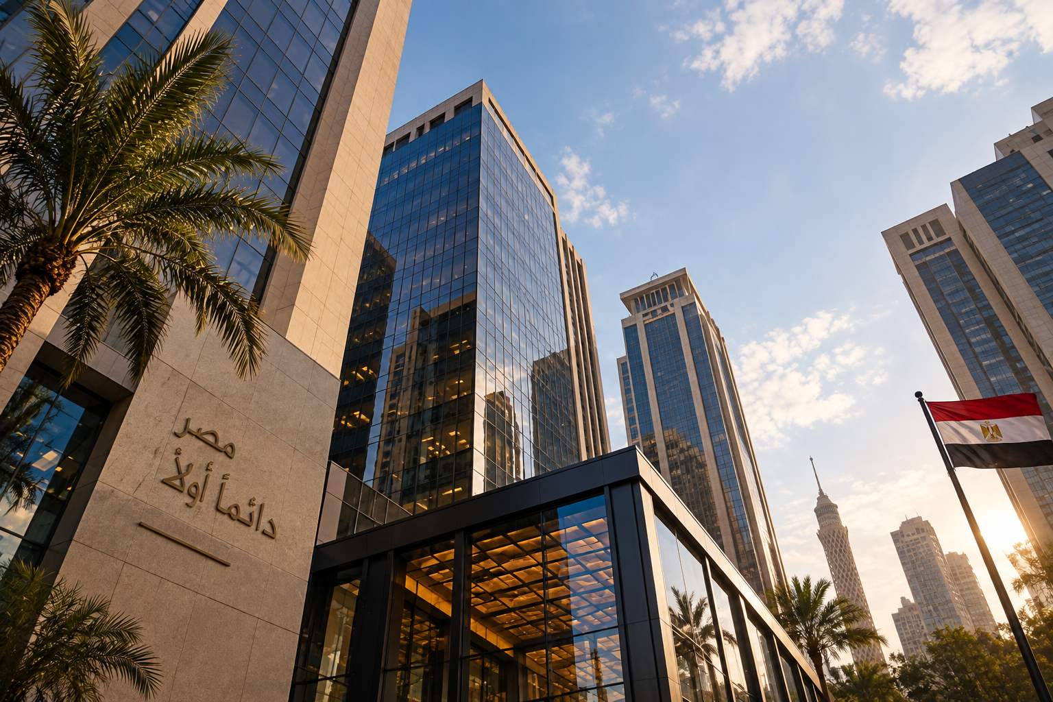 Modern business district in Cairo, Egypt
